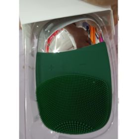 Mini Silicone Electric Face Cleansing Brush Electric Facial Cleanser Facial Cleansing Brush Skin Massager Skin Care Tools (Option: Green-Electric-DC)