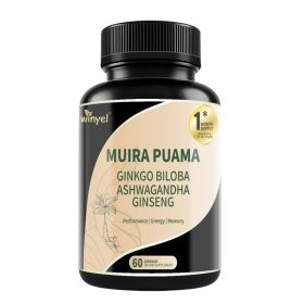Muira Puama Ginseng Ashwagandha Ginkgo Tribulus  Herbal Supplements  Unleash Your Potential Through Our Pills  Dietary Supplements, Help Promote (Option: 1 PCS)